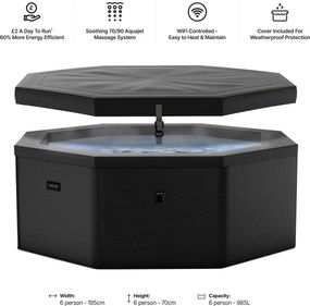 Penová vírivka CF COMO 6 CHARCOAL BLACK