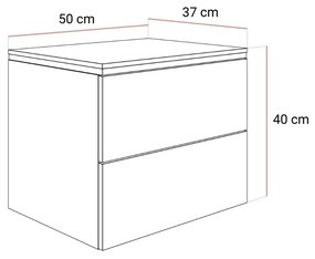 ZÁVESNÝ NOČNÝ STOLÍK NESSIE 2 BIELY LESK + STRIEBORNÝ LED