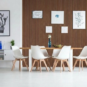 Drevený akustický panel, 2400 x 600 mm, B2BP010, zlatý teak