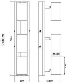 Globo 57909-3 - Bodové svietidlo KAYDEN 3xGU10/25W/230V čierna