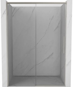 Mexen Rox, posuvné sprchové dvere 145 cm, 8mm číre sklo, oceľový profil, 8C2-145-000-97-00