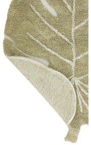 Kaki prateľný ručne tkaný bavlnený detský koberec 75x100 cm Mini Monstera Olive – Lorena Canals