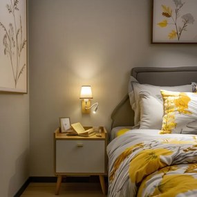 Brilagi - LED Nástenná lampa NUBILA WOOD 1xE27/25W/230V + LED/3W dub/hnedá