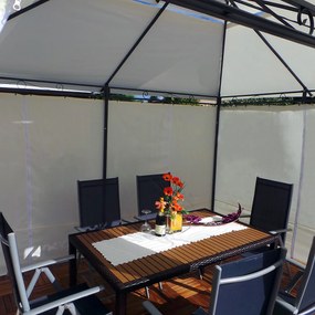 Záhradný altánok s LED solárnym osvetlením BestBerg BBGG-11 / 300 x 400 x 275 cm / béžová