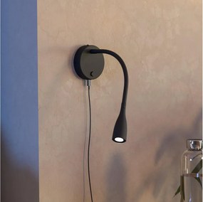 Eglo 901781 - LED flexibilná nástenná lampa s USB OLIVANDINO LED/3,8W/230V čierna