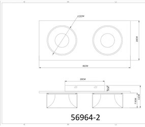 Globo 56964-2 - LED stropné svietidlo RAYMOND LED/24W/230V 3000K 46x20 cm mosadz