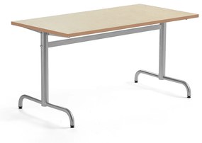 Stôl PLURAL, 1400x700x720 mm, linoleum - béžová, strieborná