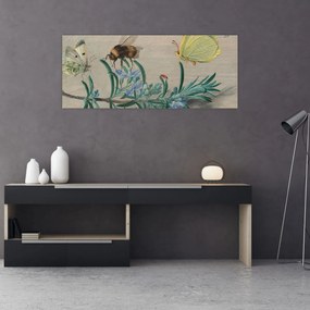 Obraz - Jan van Kessel the Elder, Insects and a Sprig of Rosemary, reprodukcia (120x50 cm)