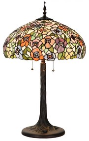 Farebná stolná lampa Tiffany  Flower Color Garden - Ø 46*72cm E27/max 3x60W