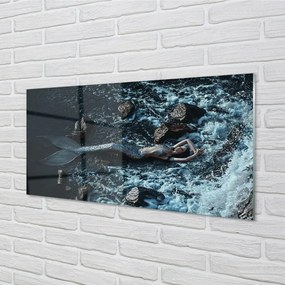 Sklenený obraz morská siréna 125x50 cm