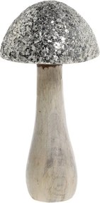 Prírodná drevená dekorácia huba s trblietkami Mushroom - Ø 12*25 cm