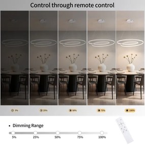 Brilagi-LED Stmievateľný luster na lanku TWISTER LED/105W/230V pr. 100 cm biela+DO