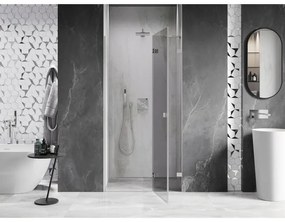 Mexen, Mexen Lunar pravé otočné sprchové dvere 80 cm, transparentné, brúsený nikel - 834-080-000-97-00-P