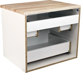 Comodo Kúpeľňová skrinka pod doskové umývadlo Agria NEW W 60-HD - biela/dub sonoma