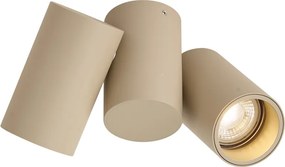 Moderný 2-svetelný naklápací stropný bodový reflektor Taupe - Michael
