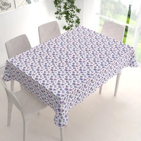 Biante Dekoračný obdĺžnikový obrus Porto PRT-024 Modré okvetné lístky na bielom 50x100 cm