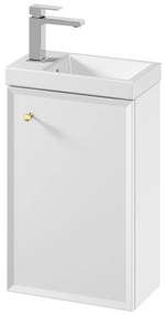Cersanit Mille, závesná WC skrinka 392x214x590 mm + keramické umývadlo Como, biela matná, S801-568