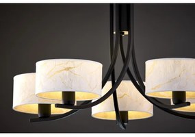 Jupiter 2104 - Luster na reťazi ARTHUR 5xE27/15W/230V biela/čierna/mramorový dekor