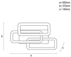 LED Stmievateľný prisadený luster LED/90W/230V 3000-6500K + diaľkové ovládanie
