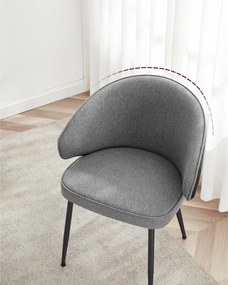 Jedálenské stoličky, sada 2 ks, kuchynské čalúnené stoličky, tmavosivé