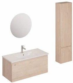 Kúpeľňová zostava s umývadlom vrátane umývadlovej batérie, vtoku a sifónu Naturel Ancona akácie KSETANCONA2, 1 ks