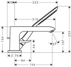 Hansgrohe Metris New, batéria na okraj vane, 3-otvorová inštalácia, chrómová, HAN-31190000