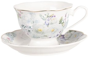 Porcelánový šálka s podšálkom Butterfly  - Ø 15*7 cm / 0,22L