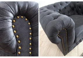 Kreslo 37389 Chesterfield Antik šedá  - Komfort-nábytok
