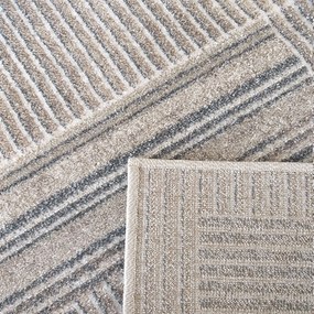 DY Sivý koberec s geometrickými vzormi Enigma 10 Rozmer: 80x150 cm