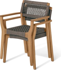 Stohovateľná záhradná stolička s textilným výpletom