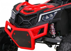Ramiz Elektrická bugina UTV-MX pre deti červená + pohon 4x4 + diaľkové ovládanie + LED a audio + úložný priestor + EVA + pomalý štart