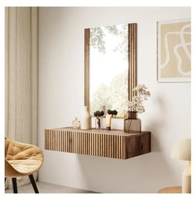 Nástenná polica + nástenné zrkadlo WITH dub wotan