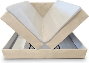 Čalúnená posteľ boxspring FORENA 140x200 cm krémová Matrac: Bonell pružinová matrac