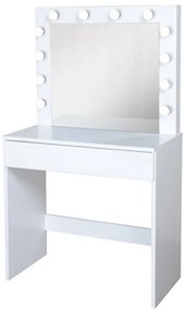 Toaletný stolík Malmo +led biely