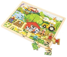 Viga Detské drevené puzzle Viga Farma 48 ks