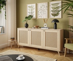 KOMODA THEO S VIEDENSKÝM VÝPLETOM DUB PUCCINI PVC 154 cm