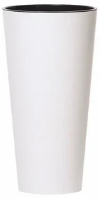 Kvetináč TUBUS SLIM s vložkou 30 cm, biely matný, 30 cm