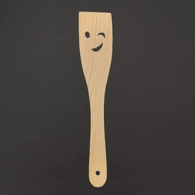 AMADEA Drevená obracačka s úsmevom, masívne drevo, dĺžka 28 cm