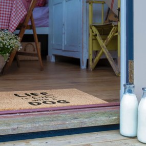 Rohožka z kokosového vlákna 60x90 cm Life Is Better With &amp; Dog – Artsy Doormats