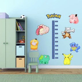 PIPPER. Textilná nálepka na stenu "Detský meter - Pokemón"