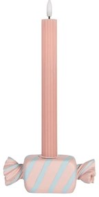 Ružovo-modrý svietnik na úzku sviečku Bonbón Candy - 14*5*5 cm