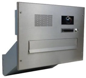 DOLS D-041-ABB - nerezová poštová schránka na zamurovanie, s videohovorovým modulom ABB, menovkou a zvonkovým tlačidlom