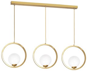 Závesné svietidlo Vienna, 3x biele sklenené tienidlo, c