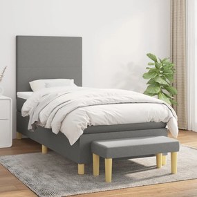 Boxspring posteľ s matracom tmavosivá 90x200 cm látka 3136966