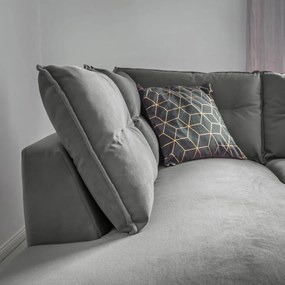 Svetlosivá zamatová rozkladacia rohová pohovka Miuform Stylish Stan L, ľavý roh