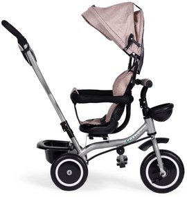 Trojkolka 2v1 otočné sedadlo a skladacia strieška - béžová ECOTOYS