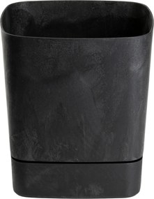PLASTOVÝ KVETINÁČ CUBI 19X21 CM IMITÁCIA BETÓNU ČIERNA