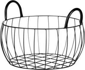 Úložný kôš čierny kov, 31x16 cm%