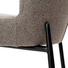 GLAM ČALÚNENÁ BAROVÁ STOLIČKA pebble earth/black