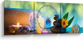 Obraz - Relaxácia (s hodinami) (90x30 cm)